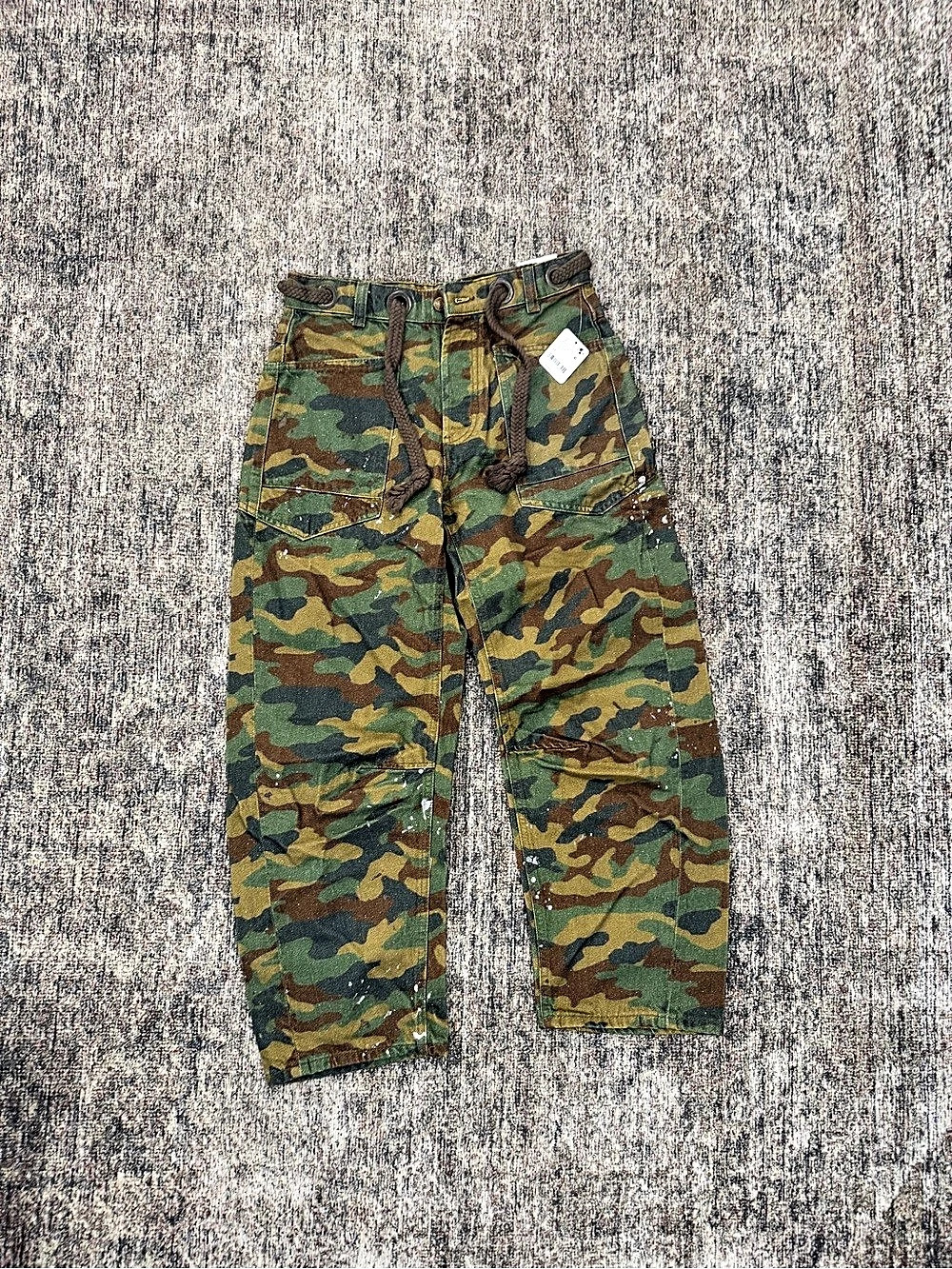 Free People Camo Cargo Pants Green Brown Waist 25 NWT